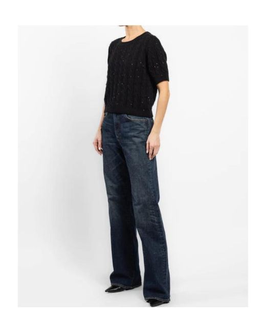 FRAME Black Sequined Sweater