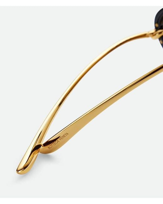Bottega Veneta Yellow Eyewear Aviator Frame Sunglasses