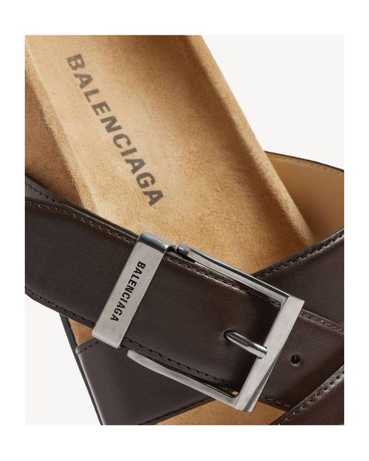 Balenciaga Brown Belt Mules for men