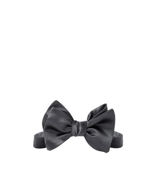 Brunello Cucinelli Black Silk-Cotton Blend Bow Tie for men