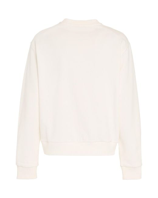 A.P.C. White Logo Printed Crewneck Sweatshirt