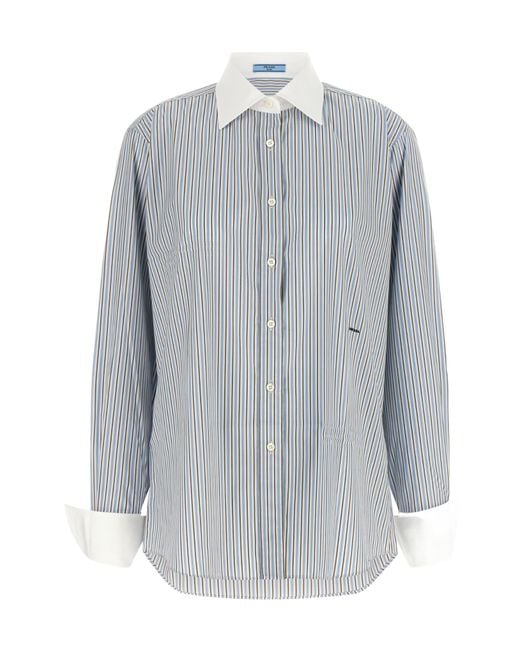 Prada Gray Striped Shirt