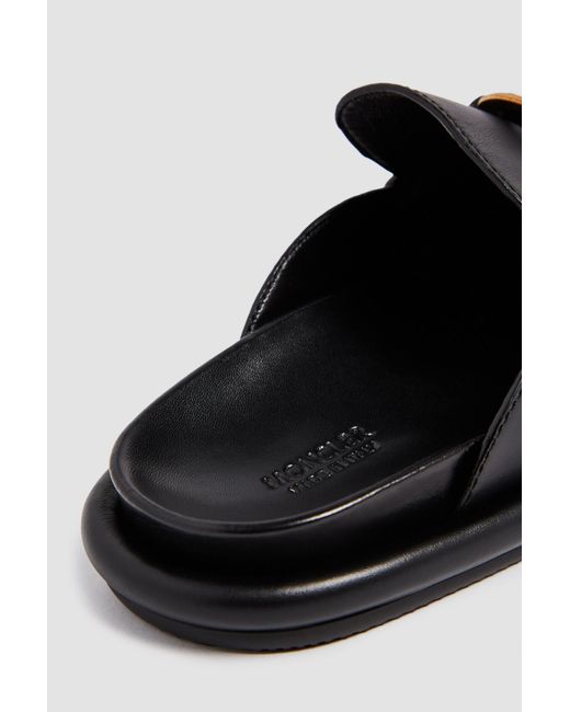 Moncler Black Rind Detailed Slip-On Mules