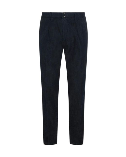 Incotex Blue Pleated Slim Jeans for men