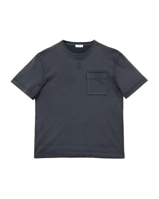 McQueen Blue Skull Embroidered Crewneck T-Shirt for men