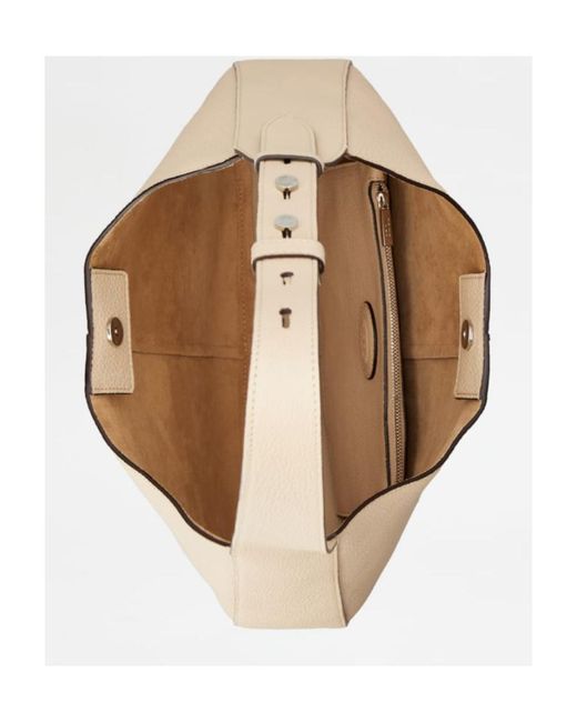 Tod's Natural Oboe Logo Patch Medium Shoulder Bag