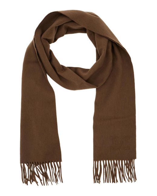 Max Mara Brown Wsdalia Fringed Edge Scarf