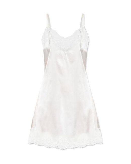 Dolce & Gabbana White Lace Trimming Mini Dress