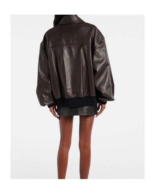 Khaite Brown Shelman Leather Blouson