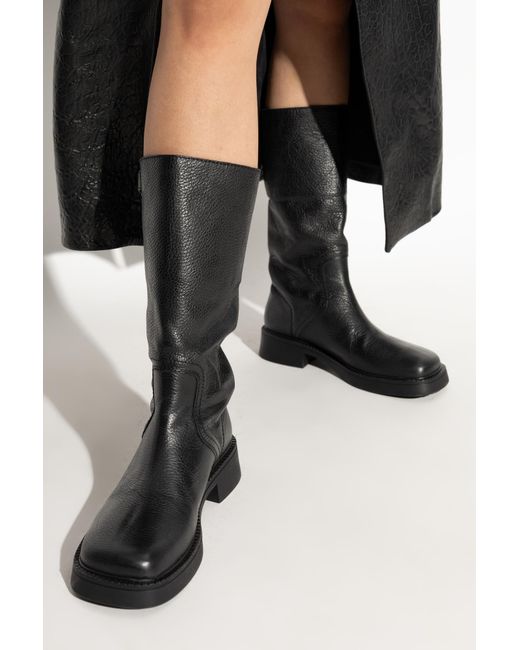 Miista Black Round-Head Short Boots