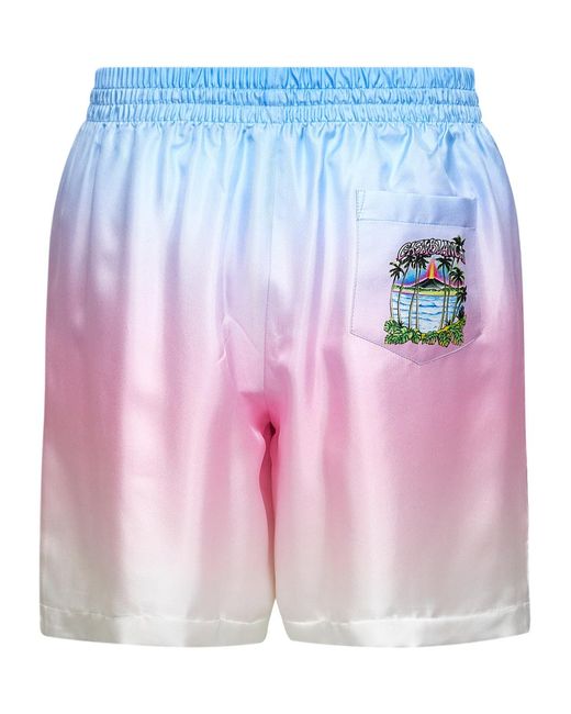 Casablanca Pink Volcado Gradient Drawstring Shorts for men