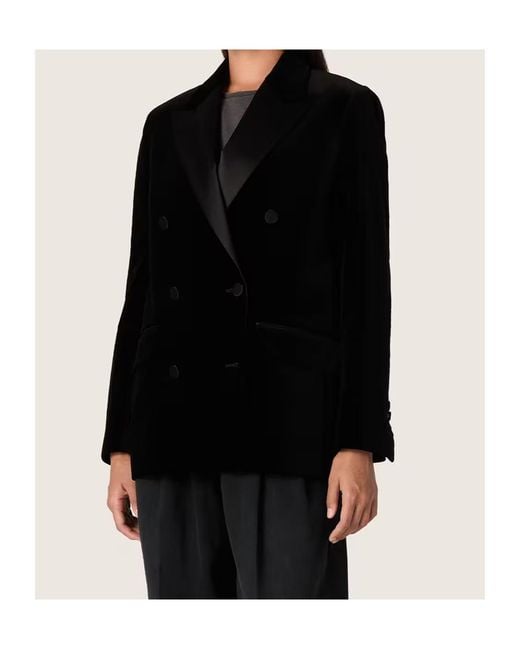 Golden Goose Deluxe Brand Black Double Breasted Velvet Blazer