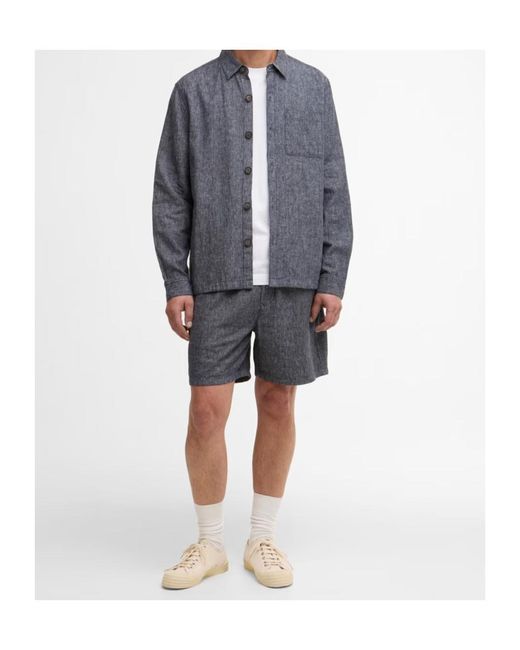 Barbour Blue Button-Down Long-Sleeved Casual Jacket for men