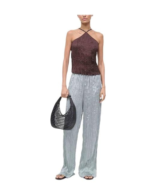 Staud Purple Crinkled Top