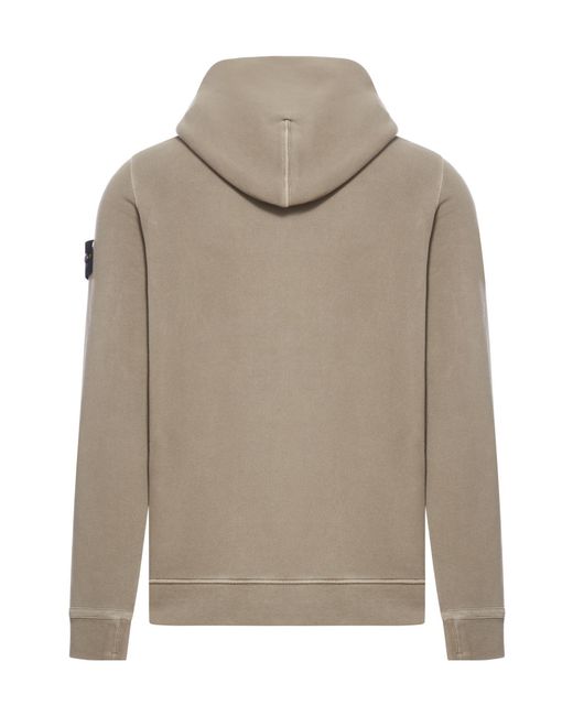 Stone Island Gray Long-Sleeved Compass Patch Hoodie for men