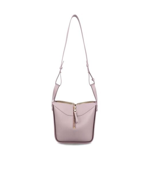 Loewe White Hammock Logo Embossed Shoulder Bag