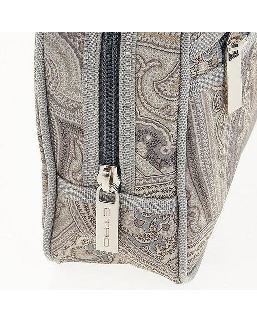 Etro Gray Zipper Clutch