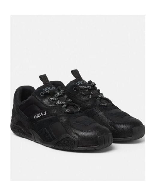 Versace Black Galaxia Lace-Up Sneakers