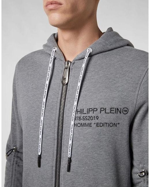 Philipp Plein Gray Logo Casual Jacket for men