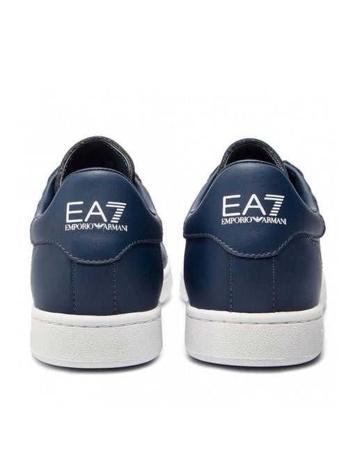 EA7 Blue Logo Embossed Classic Cc Sneakers for men