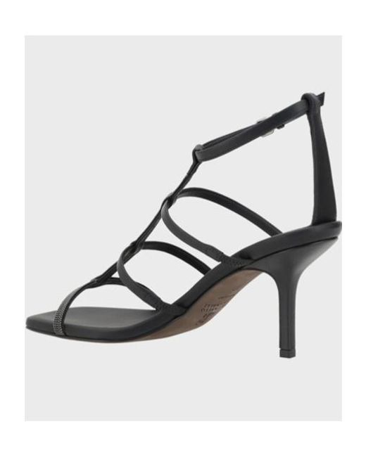 Brunello Cucinelli Metallic Strapped Heeled Sandals