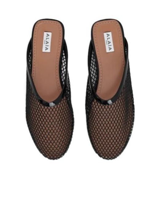 Alaïa Fishnet Mules in Black | Lyst