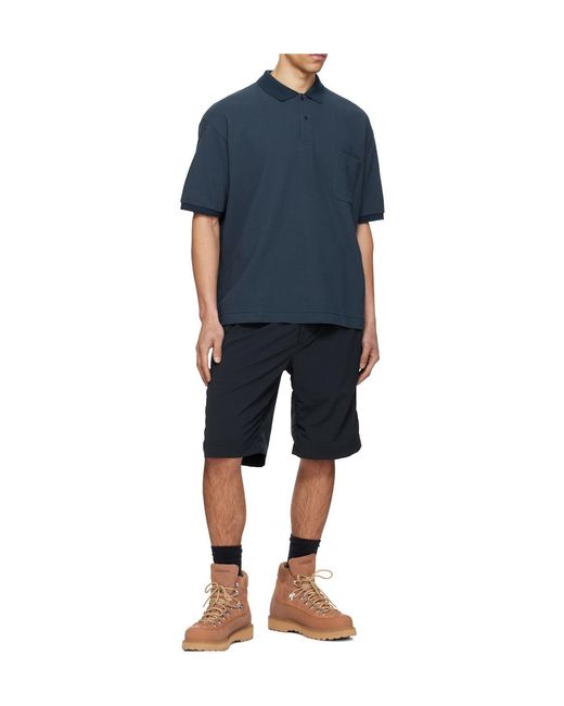 Nanamica Blue Short-Sleeved Polo Shirt for men