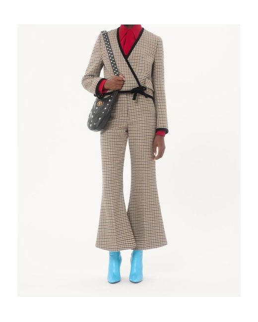 Valentino Natural Houndstooth Casual Pants