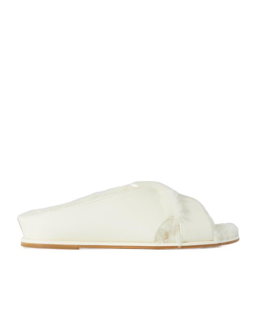 Gabriela Hearst White Ellington Open-Toe Slippers