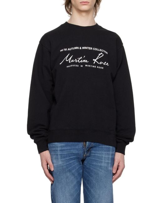 Martine Rose Black Logo-Print Cotton Sweatshirt for men
