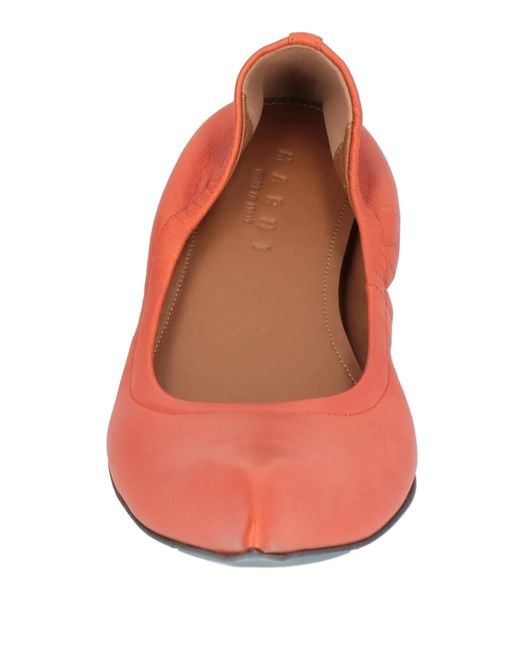 Marni Red Solid Color Ballet Flats