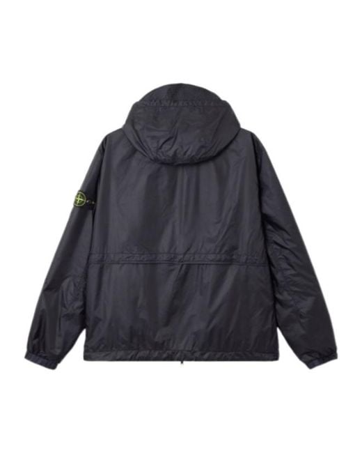 Stone Island Blue S0163 4100057 Light Ripstop Cordura Adanced Fabrics Hooded Jacket for men