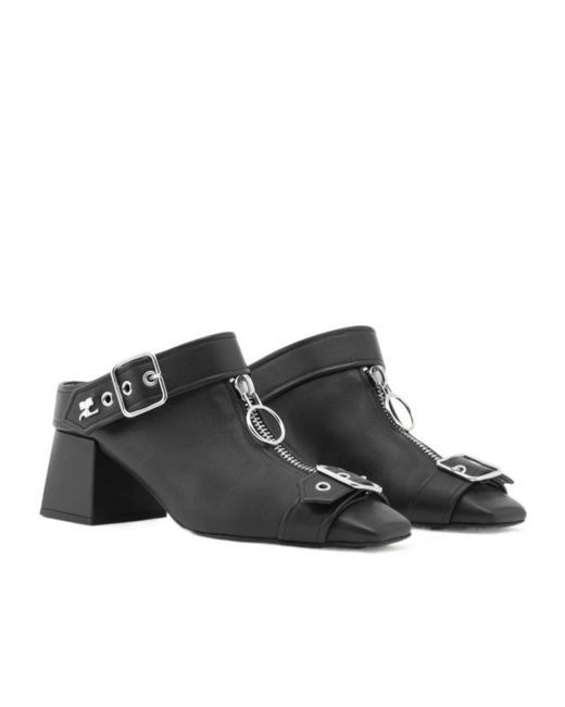 Courreges Black Gogo 55Mm Leather Mules