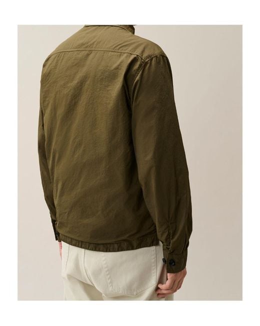 C P Company Green Flap-Pocket Shirt Jacket for men