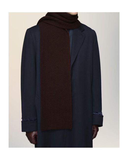 Maison Margiela Brown Ribbed Cashmere Scarf
