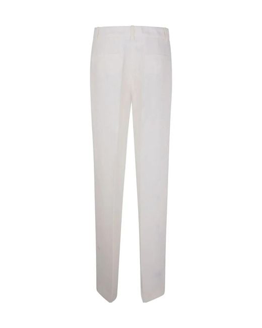 P.A.R.O.S.H. White Straight Leg Trousers