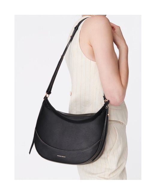 Vanessa Bruno Black Large Top Handle Curved Shoulder Bag