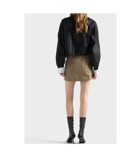 Prada Natural Argilla Belted Mini Skirt