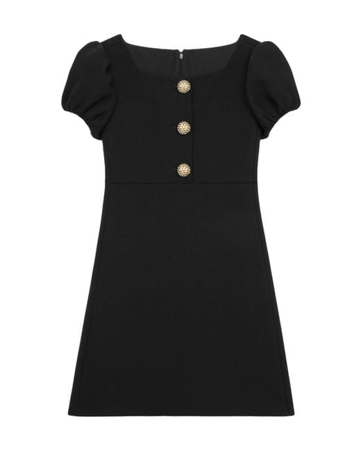 Céline Black Mini Dress With Jeweled Buttons