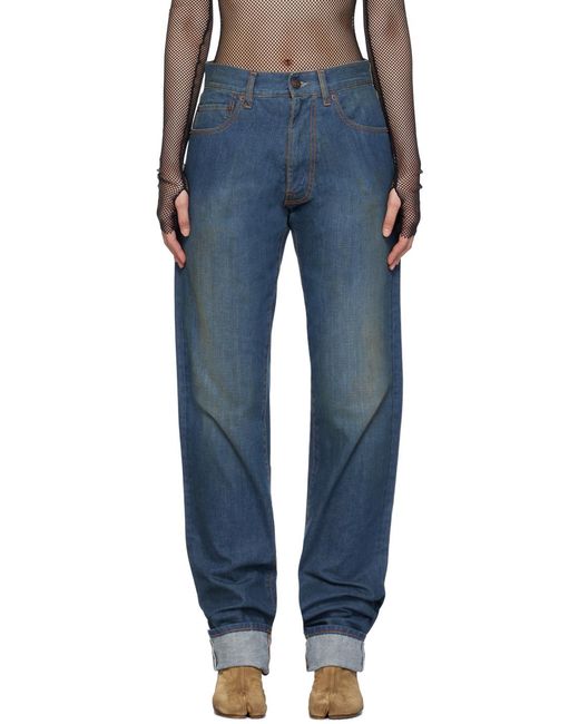 Maison Margiela Blue Americana Wash Straight Leg Jeans