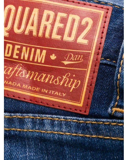 DSquared² Blue Ripped Detailing Cropped Jeans
