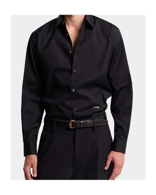 DSquared² Blue Logo Printed Buttoned Shirt for men