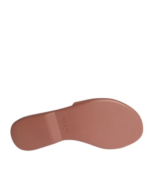 Gucci Brown Double G Slide Sandals