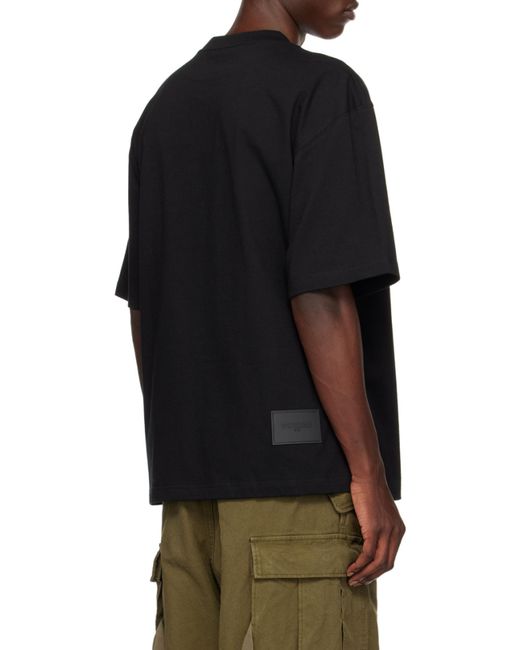 we11done Blue Logo-Print Cotton T-Shirt for men