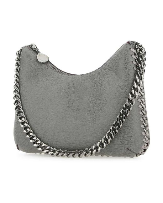 Stella McCartney Gray Mini Falabella Zip Shoulder Bag