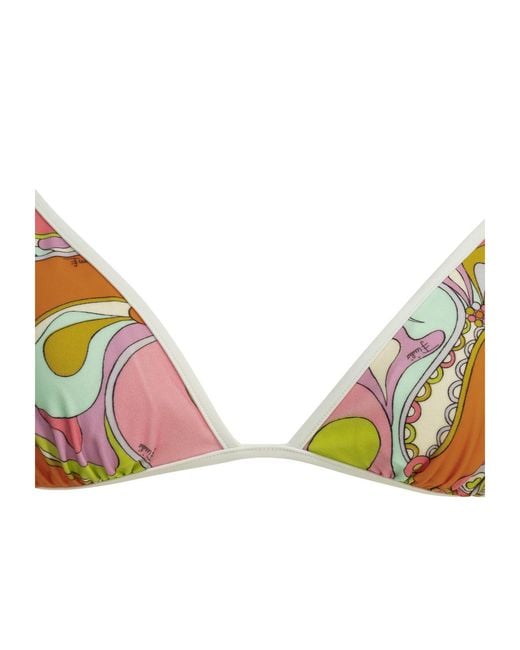 Emilio Pucci Natural Pucci Orchidee Triangle Bikini Top