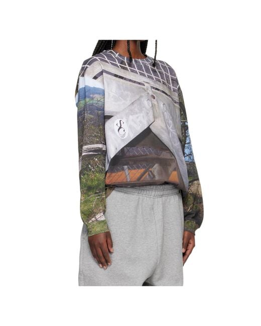 STEFAN COOKE Gray Country View Long-Sleeve T-Shirt