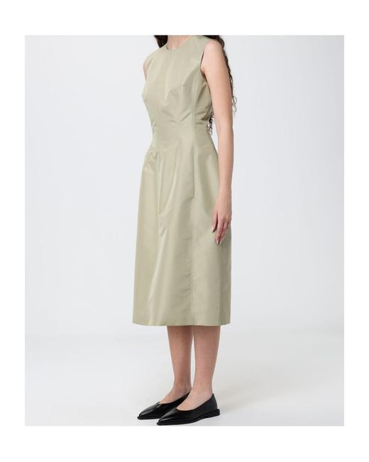 Jil Sander Green Sleeveless Panelled Midi Dress