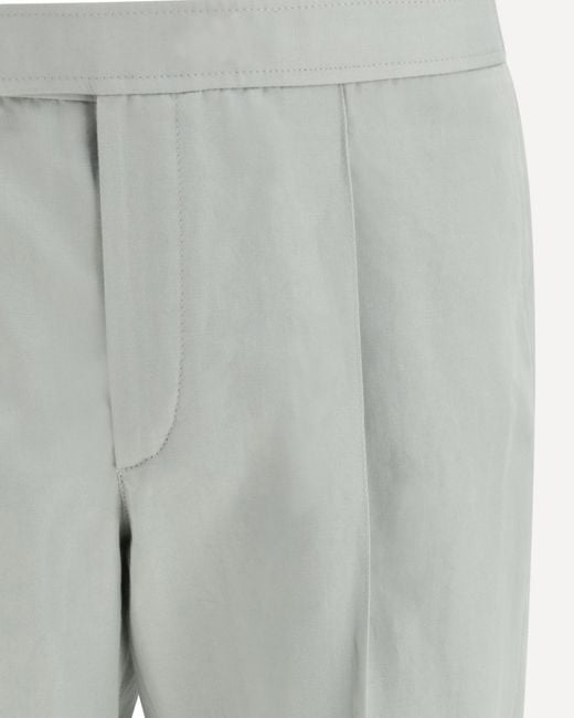 Brioni Gray Tailored Pleat Front Pants for men
