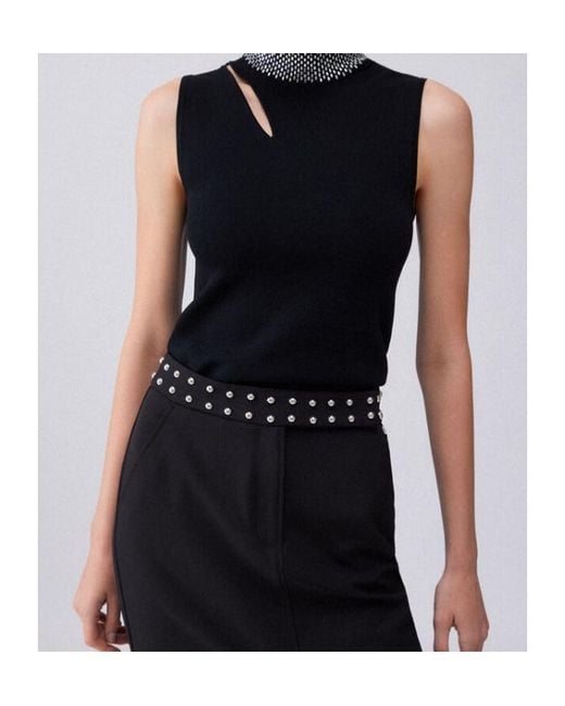 Liu Jo Black Embellished Halterneck Top